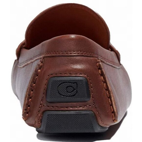 Coach C Coin Signature Drivers Men's 7 D Saddle Tan Brown Leather Loafers C8897 - Picture 3 of 5